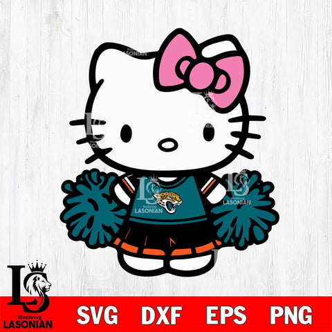 Jacksonville Jaguars Hello Kitty Cheerleader 2 Svg Eps Dxf Png File, Digital Download, Instant Download