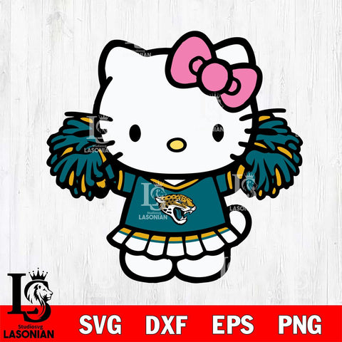 Jacksonville Jaguars Hello Kitty Cheerleader 3 Svg Eps Dxf Png File, Digital Download, Instant Download