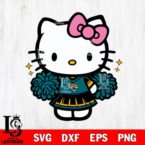 Jacksonville Jaguars Hello Kitty Cheerleader Svg Eps Dxf Png File, Digital Download, Instant Download