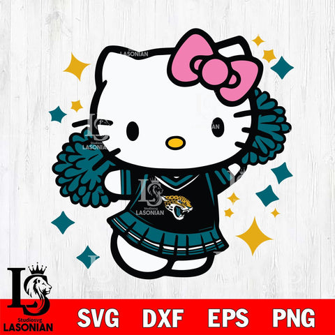 Jacksonville Jaguars Hello Kitty Cheerleader 4 Svg Eps Dxf Png File, Digital Download, Instant Download