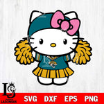 Jacksonville Jaguars Hello Kitty Cheerleader 5 Svg Eps Dxf Png File, Digital Download, Instant Download