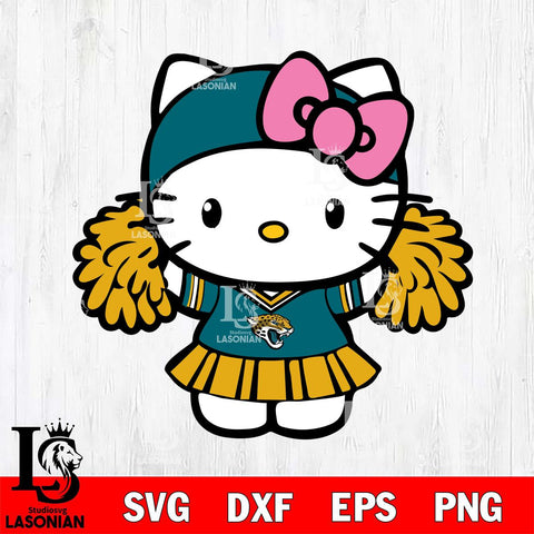 Jacksonville Jaguars Hello Kitty Cheerleader 5 Svg Eps Dxf Png File, Digital Download, Instant Download