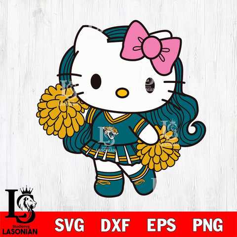 Jacksonville Jaguars Hello Kitty Cheerleader 7 Svg Eps Dxf Png File, Digital Download, Instant Download