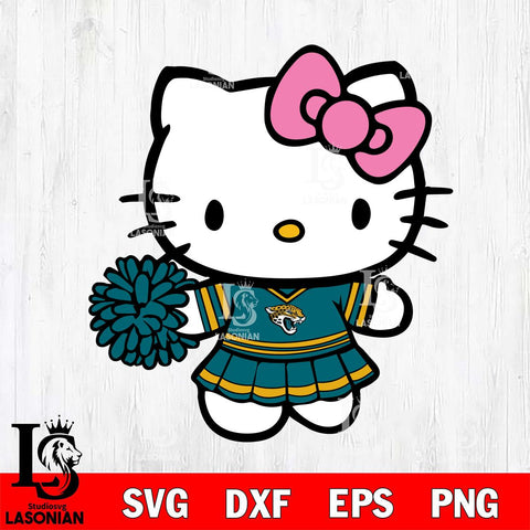 Jacksonville Jaguars Hello Kitty Cheerleader 8 Svg Eps Dxf Png File, Digital Download, Instant Download