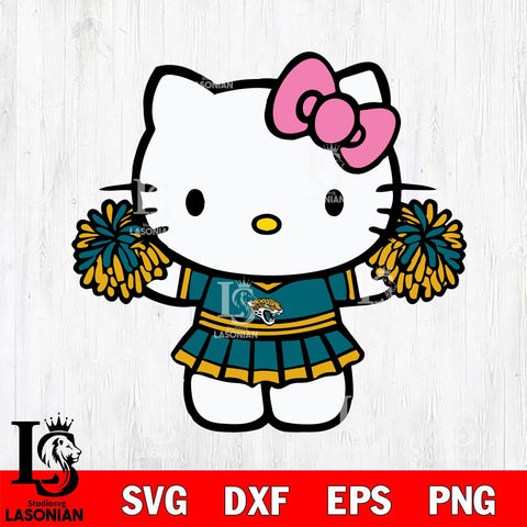 Jacksonville Jaguars Hello Kitty Cheerleader 9 Svg Eps Dxf Png File, Digital Download, Instant Download