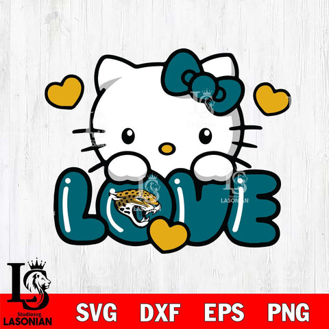 Jacksonville Jaguars Hello Kitty Love Svg Eps Dxf Png File, Digital Download, Instant Download