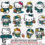 Jacksonville Jaguars Hello Kitty NFL Bundle 12 Svg Eps Dxf Png File, Digital Download, Instant Download