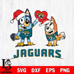 Jacksonville Jaguars Love Bluey Christmas Svg Eps Dxf Png File, Digital Download