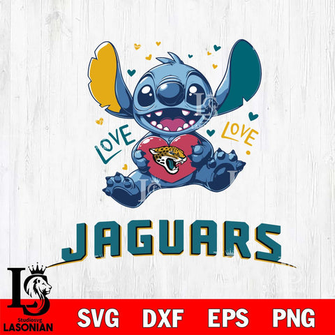 Jacksonville Jaguars Love Stitch, Svg Eps Dxf Png File, Digital Download