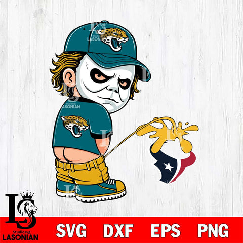 Jacksonville Jaguars Michael Myers Piss On Houston Texans Svg Eps Dxf Png File, Digital Download, Instant Download