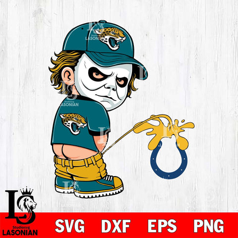 Jacksonville Jaguars Michael Myers Piss On Indianapolis Colts Svg Eps Dxf Png File, Digital Download, Instant Download