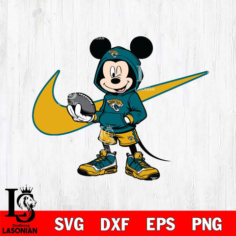 Jacksonville Jaguars Mickey Wearing Hoodie Sport Svg Eps Dxf Png File, Digital Download, Instant Download