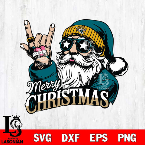 Jacksonville Jaguars Rock Santa Claus Football Svg Eps Dxf Png File,NFL Svg Files,Digital Download,Sublimation,Instant Download