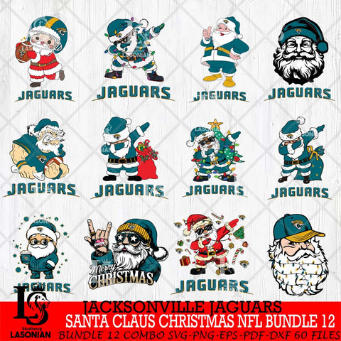 Jacksonville Jaguars Satan Claus Christmas NFL Bundle 12 Svg Eps Dxf Png File,NFL Svg Files,Digital Download,Sublimation,Instant Download