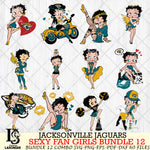 Jacksonville Jaguars Sexy Fan Girls Bundle 12 Svg Eps Dxf Png File, Digital Download, Instant Download