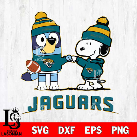 Jacksonville Jaguars Snoopy & Bluey Football Svg Eps Dxf Png File,NFL Svg Files,Christmas svg ,Digital Download ,Instant Download