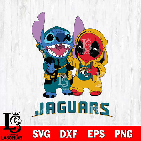 Jacksonville Jaguars Stitch And Deadpool Cute Svg Eps Dxf Png File, Digital Download, Instant Download