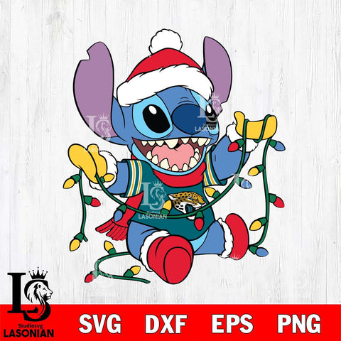 Jacksonville Jaguars Stitch Christmas Lights Svg Eps Dxf Png File, Digital Download, Instant Download