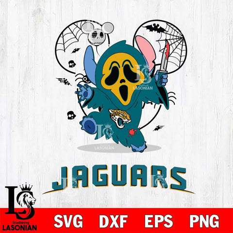 Jacksonville Jaguars Stitch Ghost Face Halloween 2 Svg Eps Dxf Png File, Digital Download, Instant Download