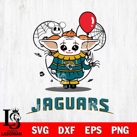 Jacksonville Jaguars Stitch Pennywise Halloween Svg Eps Dxf Png File, Digital Download, Instant Download