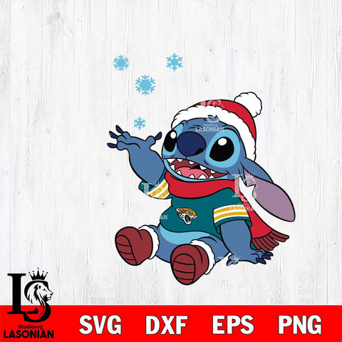 Jacksonville Jaguars Stitch Wearing Winter Scarf Svg Eps Dxf Png File, Digital Download, Instant Download