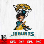 Jacksonville Jaguars Style Black Fan Girl Betty Boop Svg Eps Dxf Png File, Digital Download, Instant Download