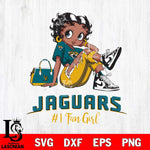 Jacksonville Jaguars #1 Black Fan Girl Betty Boop Svg Eps Dxf Png File, Digital Download, Instant Download