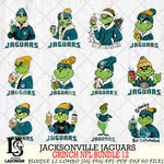 Jacksonville Jaguars  Grinch NFL Bundle 12 SVG Eps Dxf Png File, Digital Download, Instant Download