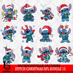 Jacksonville Jaguars  Stitch Christmas NFL Bundle 12 Svg Eps Dxf Png File, Digital Download, Instant Download