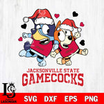 Jacksonville State Gamecocks Bluey Christmas NFL Svg Eps Dxf Png File, Digital Download