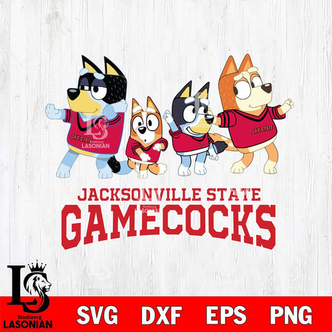 Jacksonville State Gamecocks Bluey Mode Dance Squats Svg Eps Dxf Png File, Digital Download, Instant Download