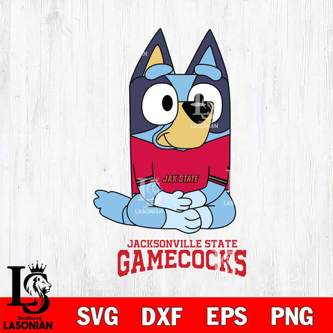 Jacksonville State Gamecocks Bluey Styles Football Svg Eps Dxf Png File,NCAA Svg Files,Bluey svg ,Digital Download ,Instant Download, Cricut File