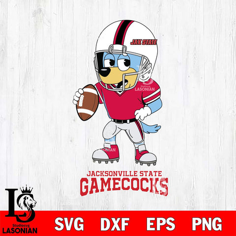 Jacksonville State Gamecocks Bluey rugby Svg Eps Dxf Png File, Digital Download ,Instant Download, Cricut File