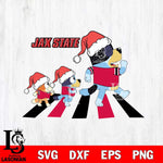 Jacksonville State Gamecocks Family Bluey Walking Christmas Svg Eps Dxf Png File, Digital Download, Instant Download