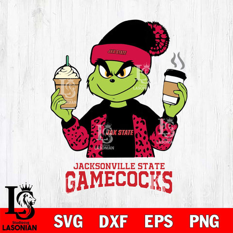 Jacksonville State Gamecocks Grinch 2 coffee Svg Eps Dxf Png File, Digital Download, Instant Download