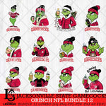 Jacksonville State Gamecocks Grinch NCAA Bundle 12 SVG Eps Dxf Png File, Digital Download, Instant Download