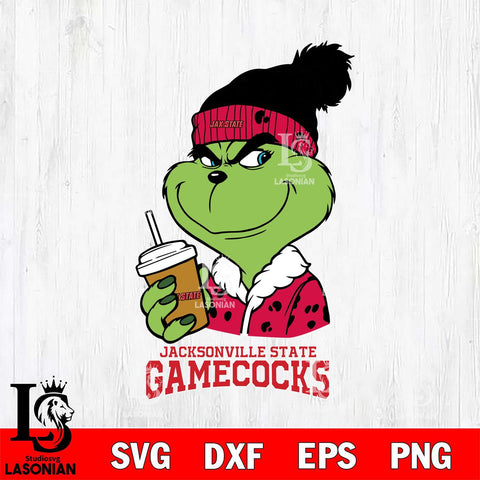 Jacksonville State Gamecocks Grinch hat Svg Eps Dxf Png File, Digital Download, Instant Download