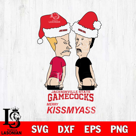 Jacksonville State Gamecocks Merry KissMyass Svg Eps Dxf Png File,NCAA Svg Files,Digital Download,Sublimation,Instant Download