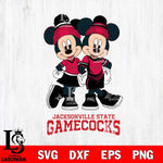 Jacksonville State Gamecocks Mickey And Minnie Mouse Football Svg Eps Dxf Png File, NCAA svg , File Cut , Digital Download , Instant Download, Cut Svg Files