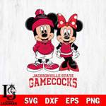 Jacksonville State Gamecocks Mickey Minnie Mouse Cute Football Svg Eps Dxf Png File, NCAA svg , File Cut , Digital Download , Instant Download, Cut Svg Files