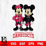 Jacksonville State Gamecocks Mickey Minnie Mouse Football Svg Eps Dxf Png File, NCAA svg , File Cut , Digital Download , Instant Download, Cut Svg Files