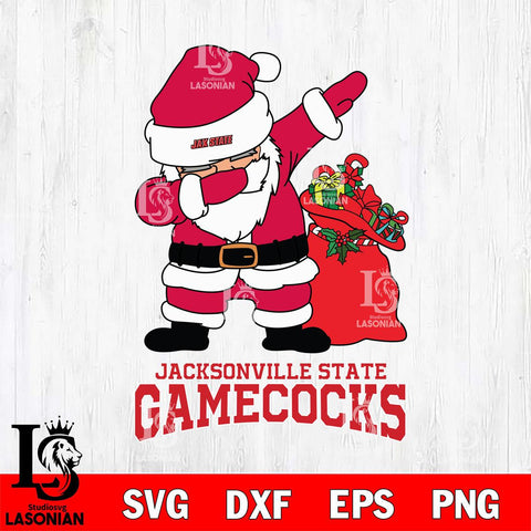 Jacksonville State Gamecocks Santa Dabbing Christmas Svg dxf eps png pdf file,NCAA svg,Digital Download,Cricut file