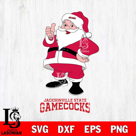 Jacksonville State Gamecocks Santa claus Svg dxf eps png pdf file,NCAA svg,Digital Download,Cricut file