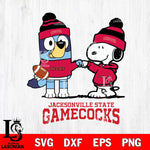 Jacksonville State Gamecocks Snoopy & Bluey Football Svg Eps Dxf Png File,NCAA Svg Files,Chill Guy svg ,Digital Download ,Instant Download, Cricut File