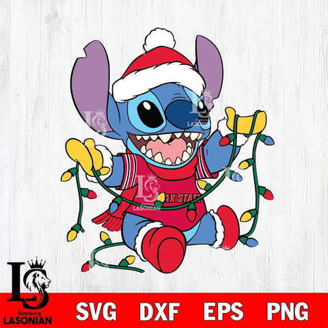 Jacksonville State Gamecocks Stitch Christmas Lights Svg Eps Dxf Png File, Digital Download, Instant Download