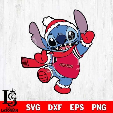 Jacksonville State Gamecocks Stitch Disney Christmas Svg Eps Dxf Png File, Digital Download, Instant Download