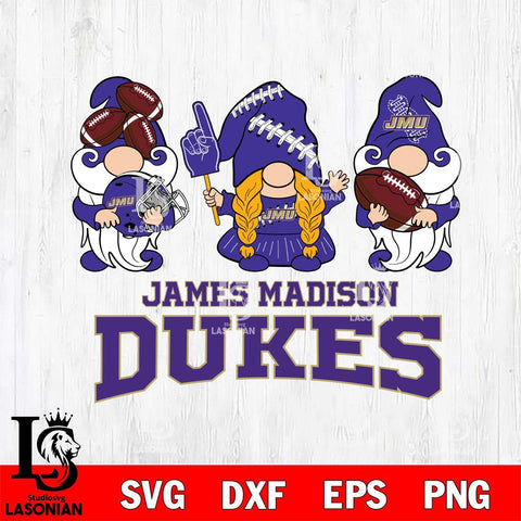 James Madison Dukes 3 Gnomes Football Svg Eps Dxf Png File, Digital Download, Instant Download