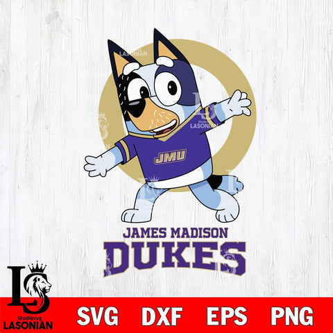 James Madison Dukes Bandit Heeler Rugby Svg Eps Dxf Png File, Digital Download ,Instant Download, Cricut File