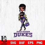 James Madison Dukes Beautiful Black Fan Girl, Svg Eps Dxf Png File, Digital Download