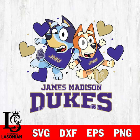 James Madison Dukes Bluey & Bingo 10 Svg Eps Dxf Png File, NCAA svg, Digital Download, Instant Download